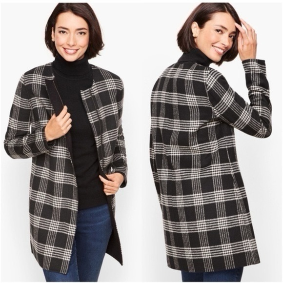 Talbots Wool Blend Plaid Topper Jacket Size 3X Petite - Picture 2 of 12